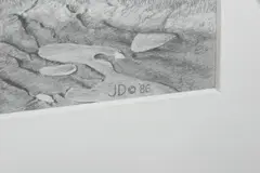 Joseph Dickson, Country Landscape with Creek, Pencil on board