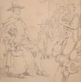 American Illustrator, PILGRIM STORY, pen and ink with traces of graphite on paper, PILGRIM STORY, pen and ink with traces of graphite on paper