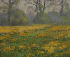 Ernest L. Rea, Golden Pathway, Oil on particle board