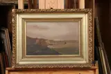 Seacoast with Fishing Vessels by American School, Oil on canvas, sold Nov 2006