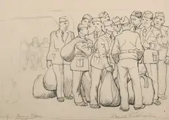 Daniel Celentano, Going Home, Ink and pencil on paper
