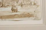 Carlo Grubacs, Venice: la Piazzeta (Pza, Brown ink and wash on paper, eagle-and-crest watermark