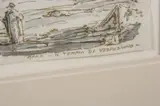 Giovanni Grubacs, Roma: Il Tempio Di Vespasiano, Brown ink and blue-grey wash on paper, blind stamp