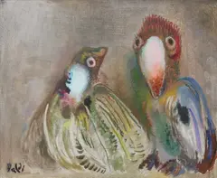 Two Birds by Israel Paldi, Oil on canvas, offered Nov 2006