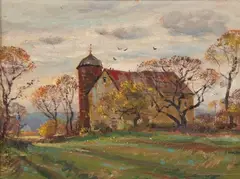 A Paolei Barn by Wayne Morrell, Oil on masonite board, offered Nov 2006