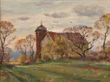 Wayne Morrell, A Paolei Barn, Oil on masonite board