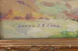 Laura D. Stroud Ladd, Coastal View with Rocky Shoreline, Oil on canvas