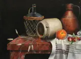 Matthew Zoll, Honey Pot with Bees, Oil on canvas
