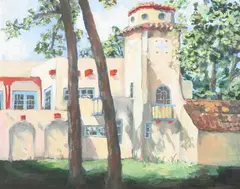 Holly Ludewig, Monastery Complex, Oil on canvas