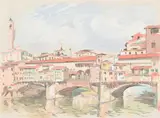 James Seeman, Ponte Vechio, FLORENCE, signed lower right, gouache on paper