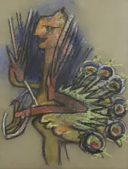 Untitled by Roberto Matta, coloured pastel 100 x 70cm, sold Apr 2024