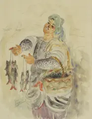 Untitled by Reuven Rubin, pencil and watercolour 47 x 36cm Provenance: Dalzell Hatfield Galleries, sold Apr 2024
