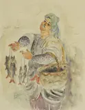 Untitled by Reuven Rubin, pencil and watercolour 47 x 36cm Provenance: Dalzell Hatfield Galleries, sold Apr 2024