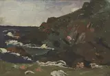 Fred Yates, Untitled, Cornwall' oil on card 11.5 x 16.5cm Exhibited: John Martin Gallery