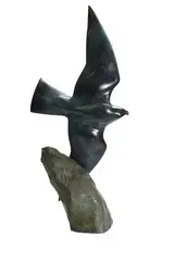 Nick Bibby, Untitled, Peregrine falcon in flight bronze with green and blue patination
