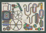 Eduardo Paolozzi, Untitled, hand-painted with gouache two sheets