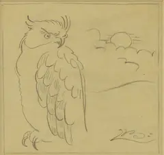 Untitled by Bernard Leach, pencil 11.5 x 11.5cm, sold Apr 2024