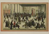 L. S. Lowry, Untitled, 'Punch and Judy' lithograph in colours