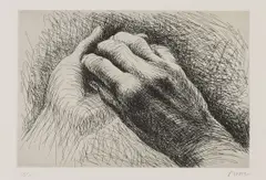 Untitled by Henry Moore, 1979 etching, sold Apr 2024