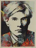 Untitled by Shepard Fairey, based on a 1982 photograph of Andy Warhol by Karen Bystedt, sold Apr 2024