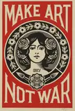 Shepard Fairey, Untitled, 'MAKE ART NOT WAR' offset lithograph in colours