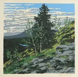 Neil Welliver, Untitled, 'Si's Hill' screenprint in colours