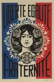 Shepard Fairey, Untitled, 'LIBERTÉ EGALITÉ FRATERNITÉ' offset lithograph in colours