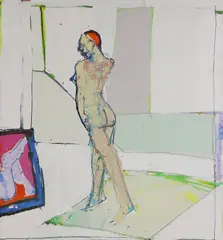 John Kiki, Untitled, oil on canvas 190 x 177cm