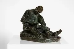 Untitled by Jules Dalou, bronze with green patination, sold Jan 2024