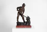 Jules Dalou, Untitled, on a rouge marble base