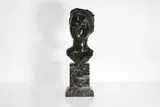 Jules Dalou, Untitled, on a verde antico marble plinth