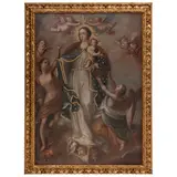 Virgen de la Luz, MÉXICO, SIGLO XVIII, Óleo sobre tela