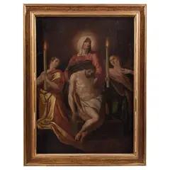 la Lamentación, SIGLO XIX, Óleo sobre tabla