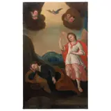 El Sueño de San José, MÉXICO, SIGLO XIX, Óleo sobre tela