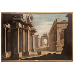 A la Manera de Viviano Codazzi, CAPRICHO ARQUITECTÓNICO, Óleo sobre tela