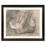 José Hernández Delgadillo, Dos figuras grises, Gouache sobre papel