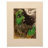 Marc Chagall, Job Praying, de la carpeta Illustrations for The Bible, 1956, Litografía sin número de tiraje