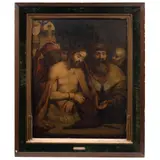 A la Manera de Simon Pereyns, JESÚS DESPOJADO DE SUS VESTIDURAS, Óleo sobre lámina de cobre