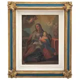 la Educación de la Virgen, MÉXICO, SIGLO XVIII, Óleo sobre tela