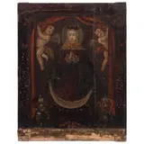 Vera Effigie de Virgen, MÉXICO, SIGLO XVIII, Óleo sobre tela