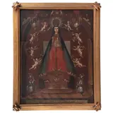 Virgen de Begoña, MÉXICO, SEGUNDA MITAD DEL SIGLO XVIII, Óleo sobre tela