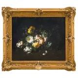 Bouquet de Flores, SIGLO XX, Óleo sobre tela