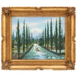 Vista de Xochimilco, MÉXICO, SIGLO XX, Óleo sobre tabla