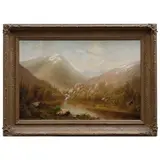 INGLATERRA by Paisaje Montañoso Con Lago, 1865, Óleo sobre tela, offered Nov 2023