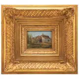 Germán Gedovius, VISTA DE CASA, Óleo sobre tabla