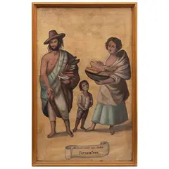 Escena de Castas, MÉXICO, SIGLO XX, Óleo sobre tela