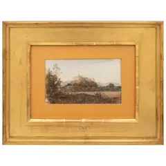 Vista del Castillo de Chapultepec, MÉXICO, SIGLO XIX, Acuarela sobre papel
