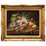 Charles Thomas Bale, BODEGÓN CON PIEZAS DE CAZA, Óleo sobre tela