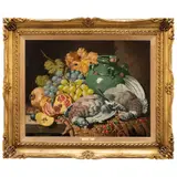 Charles Thomas Bale, BODEGÓN CON GRANADAS Y PIEZAS DE CAZA, Óleo sobre tela