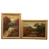 Anónimo, Paisajes, Óleo sobre tela